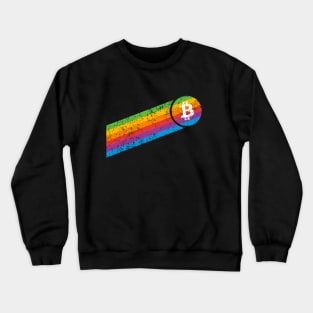 Vintage Retro Bitcoin Rainbow Crewneck Sweatshirt